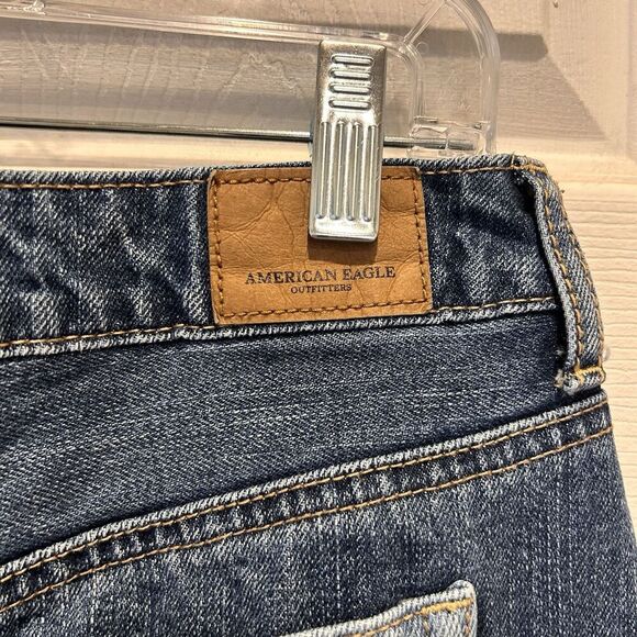 American Eagle Women Skirt Size 4 Blue Denim Patchwork Hi Rise Festival‎ Mini - Picture 7 of 9